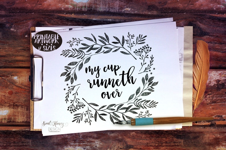 Downloadable Prints My Cup Runneth Over Botanical Print - Etsy
