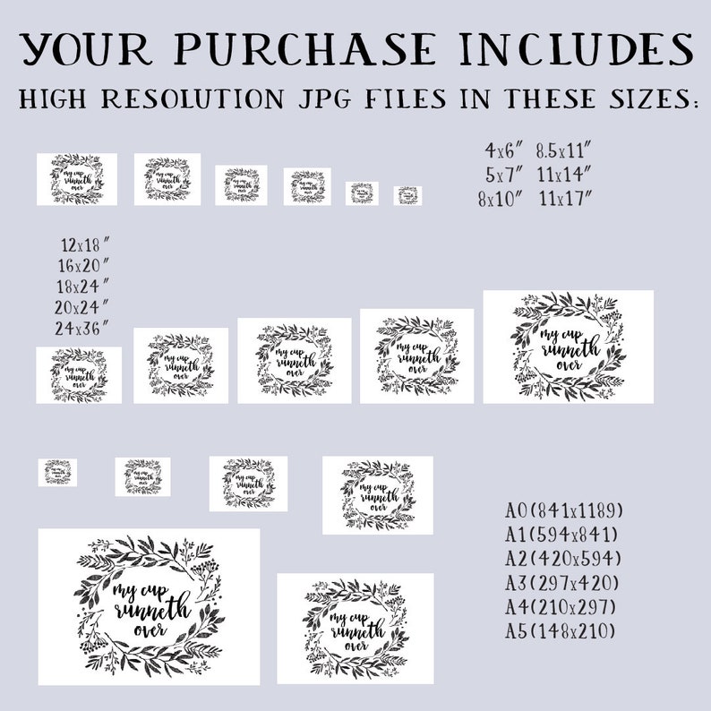 Downloadable Prints My Cup Runneth Over Botanical Print - Etsy