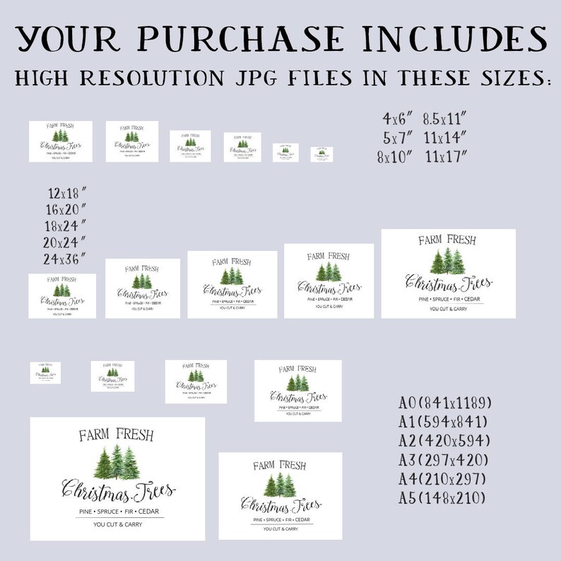 Downloadable Prints Farm Fresh Christmas Trees Print Christmas Tree ...