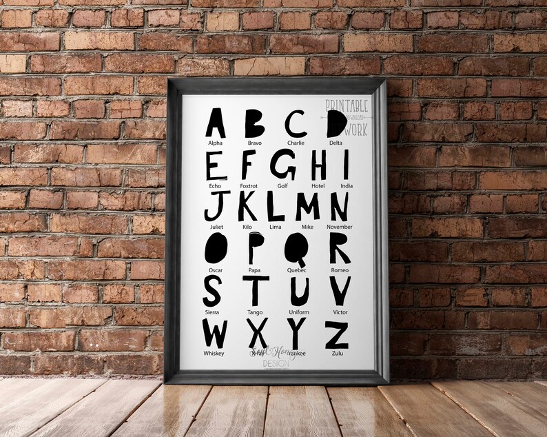 Alphabet Phonetic NATO Print ABC Wall Print Alphabet Sign - Etsy
