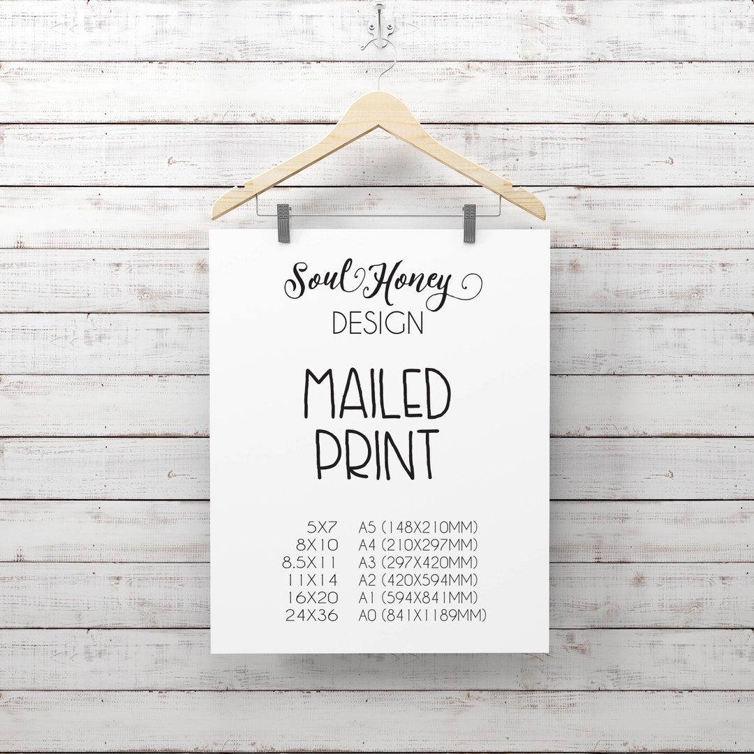 Mailed Print Get Our Printable Art Mailed to You High Quality Print