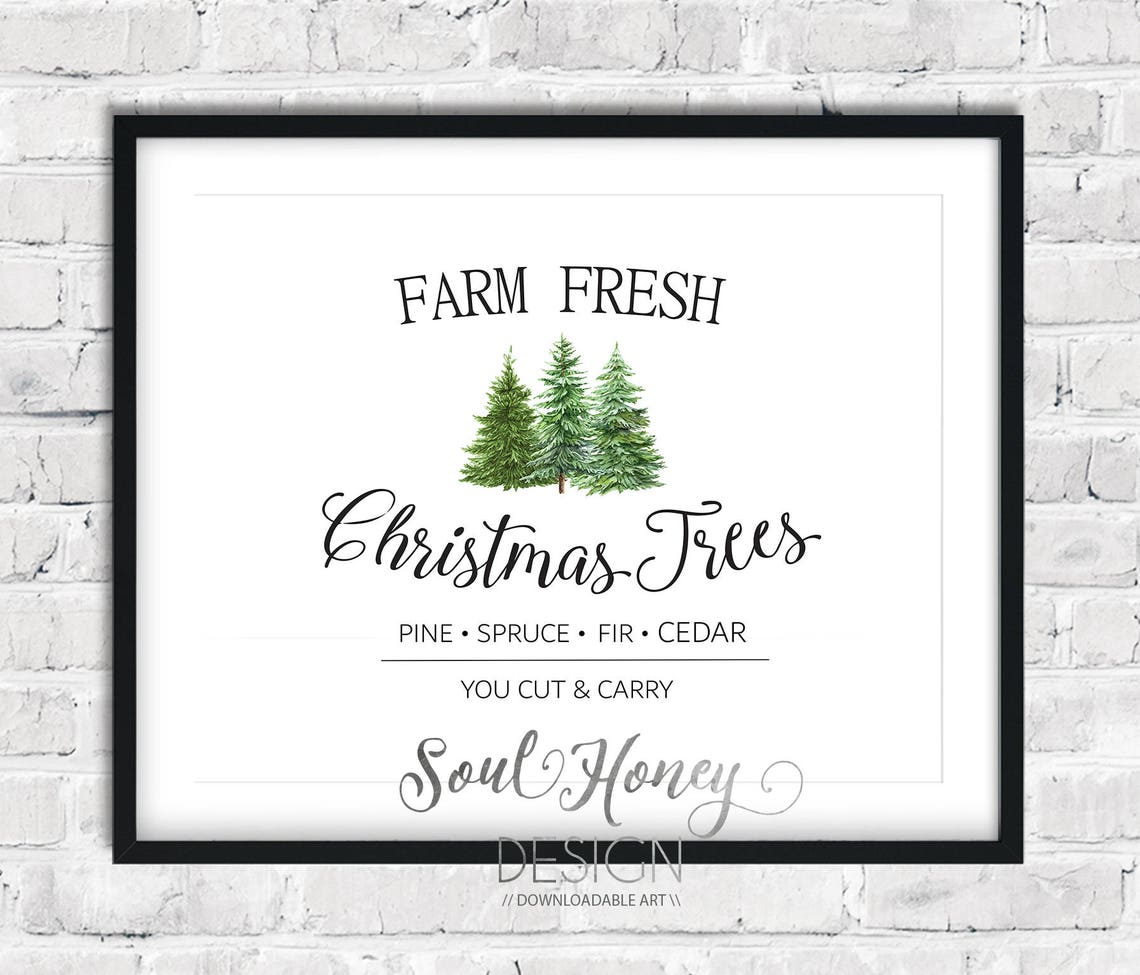 Downloadable Prints Farm Fresh Christmas Trees Print | Etsy