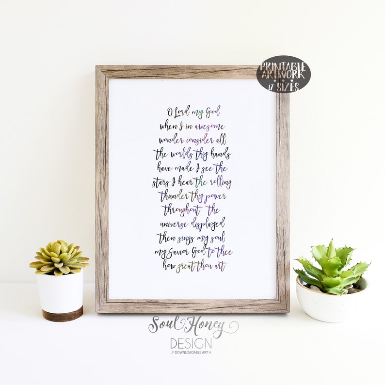 Then sings my soul my savior god to thee how great thou art etsy