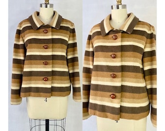 1960s Striped Beige Vintage Jacket