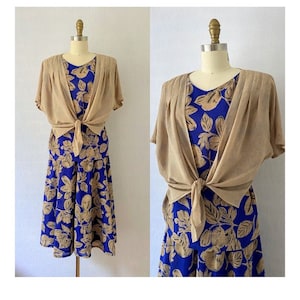 1980s Two-Piece Floral Skirt and Blouse Set