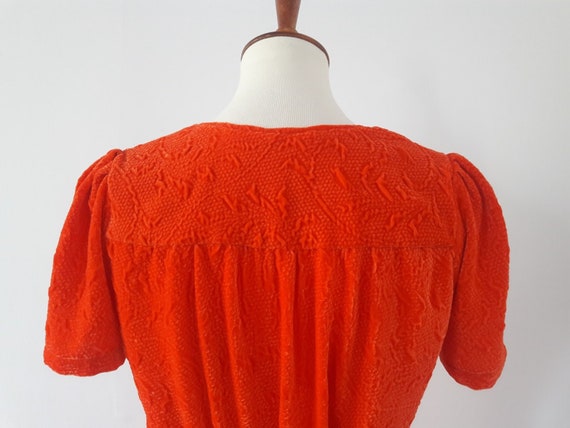 1970s Burnt-Orange Vintage Velour Dress - image 9