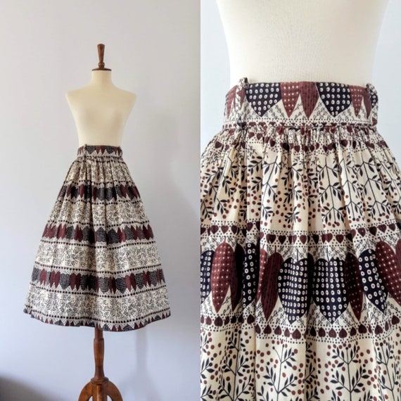 1950s Vintage Boho Cotton Skirt