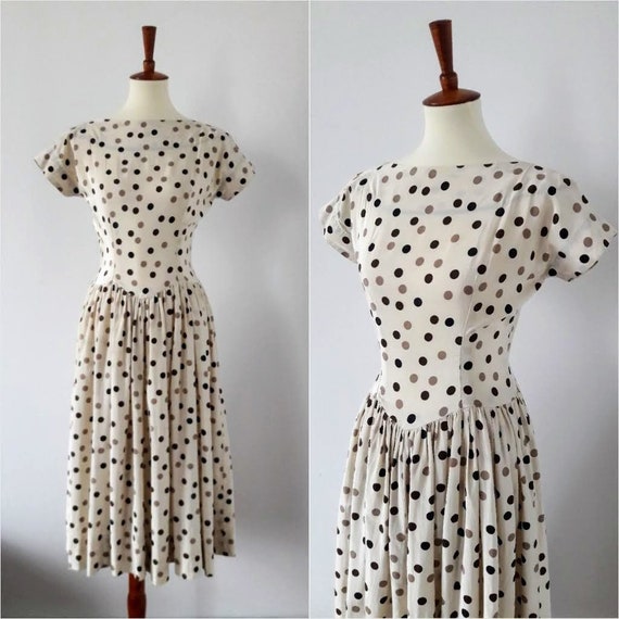 Vintage 1940s Polka-Dot Dress