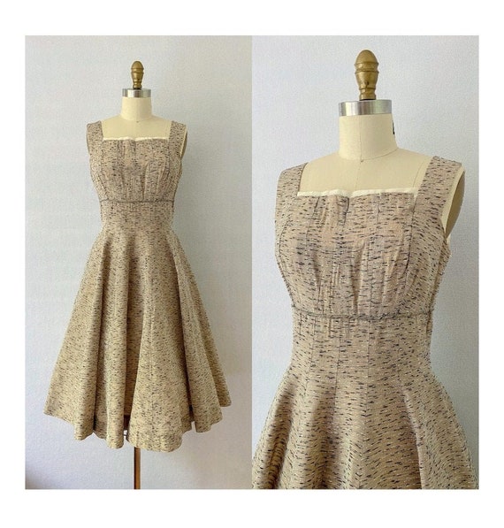 50s Asian Print Fit & Flare Dress S main image 1