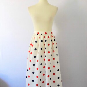 1980s Vintage Polka Dot Midi-Skirt / Dead-Stock Vintage image 2