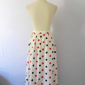 1980s Vintage Polka Dot Midi-Skirt / Dead-Stock Vintage image 9