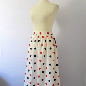 1980s Vintage Polka Dot Midi-Skirt / Dead-Stock Vintage image 4