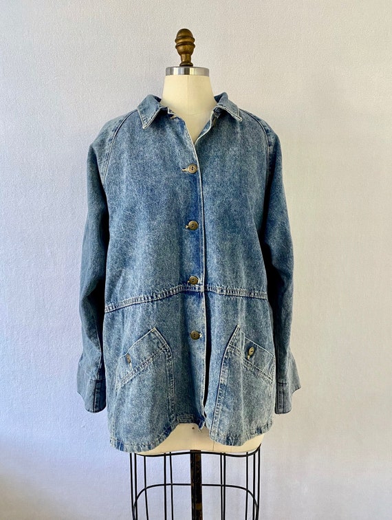 ca. 1970s-80s Denim Jacket with Plaid Flannel Lin… - image 2
