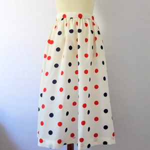 1980s Vintage Polka Dot Midi-Skirt / Dead-Stock Vintage image 3