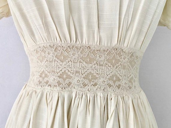 1930s-1940s Vintage White Boho Dress - image 6