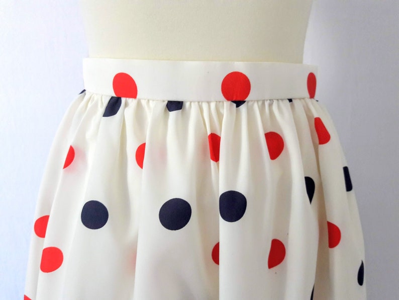 1980s Vintage Polka Dot Midi-Skirt / Dead-Stock Vintage image 5