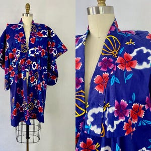 Vintage Japanese Bright and Fun Floral Haori