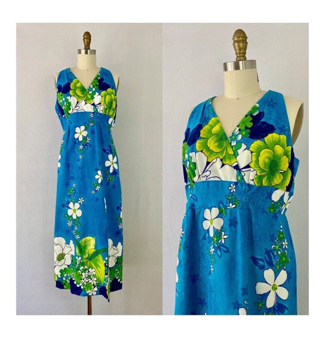 1960s Vintage Floral Hawaiian Dress by Holo Holo - Etsy