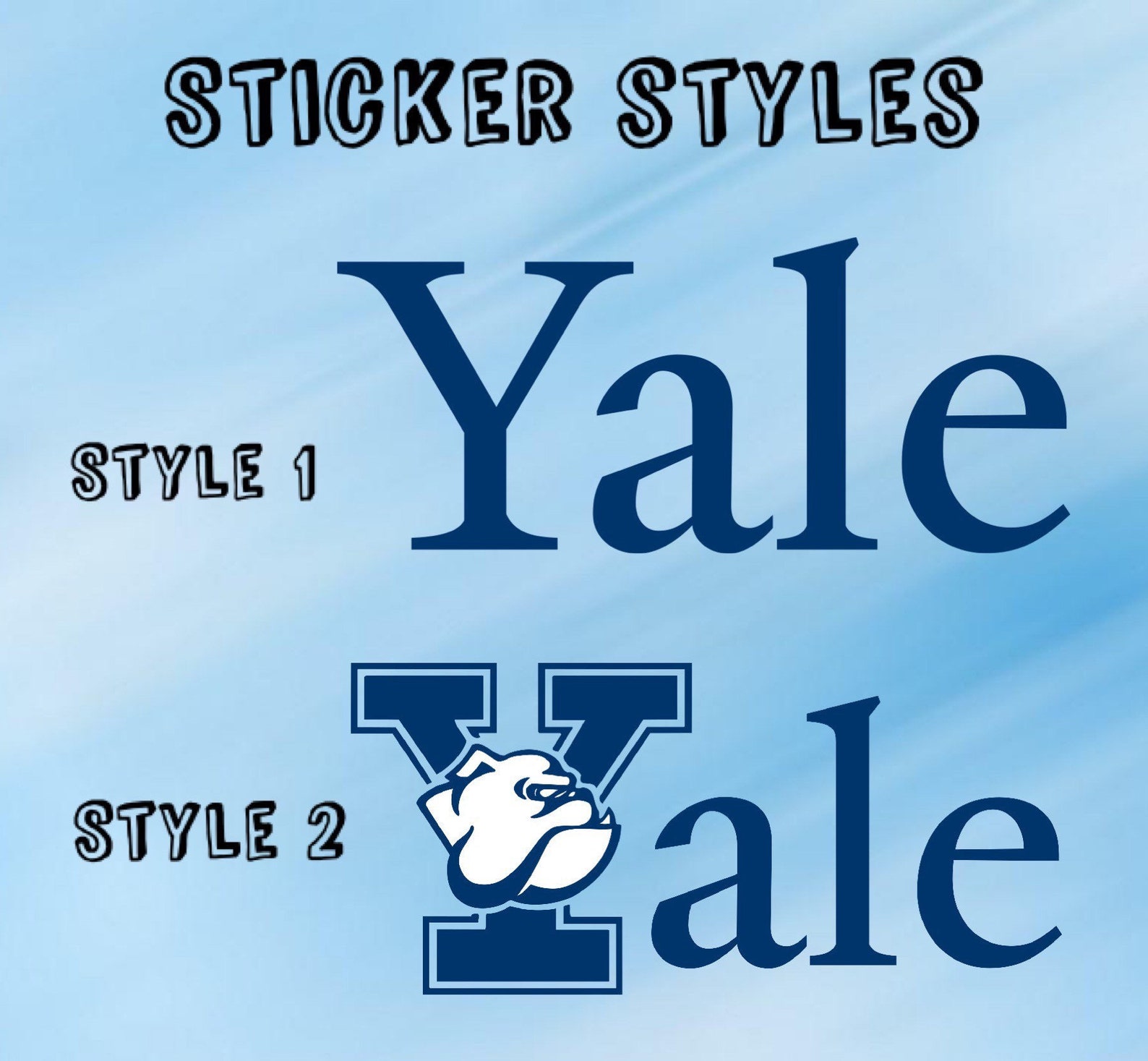 Yale University vinyl computer decal Yale sticker decal for Etsy