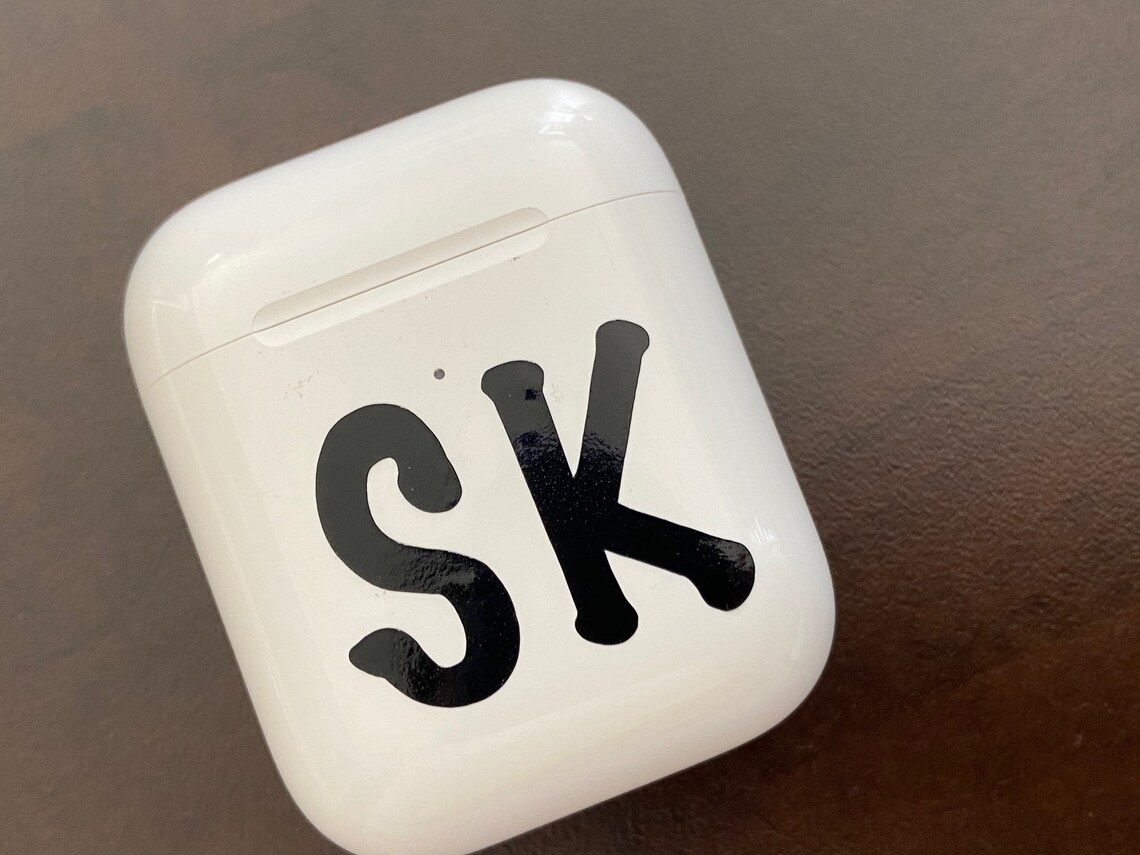AirPod case initial decal vinyl initial decal for AirPod Etsy