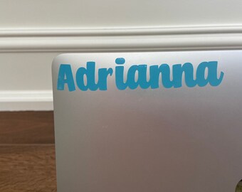 Computer name decal- vinyl name decal- Laptop decal- decal for laptop- laptop stickers- stickers for laptop- personalized cursive name decal
