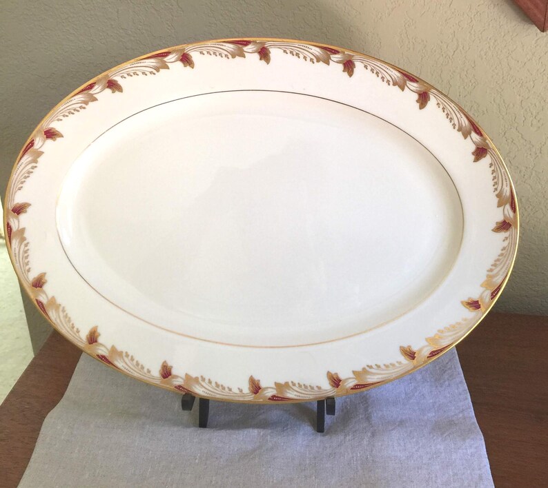 Vintage Lenox Porcelain China, Essex Pattern, Maroon (Smooth) Bread and Butter Plate - Circa 1950's. image 6