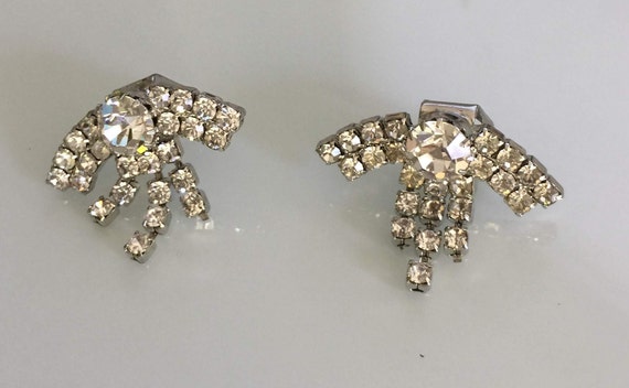 Vintage Sparkly Rhinestone Design Shoe Clips, Cir… - image 4