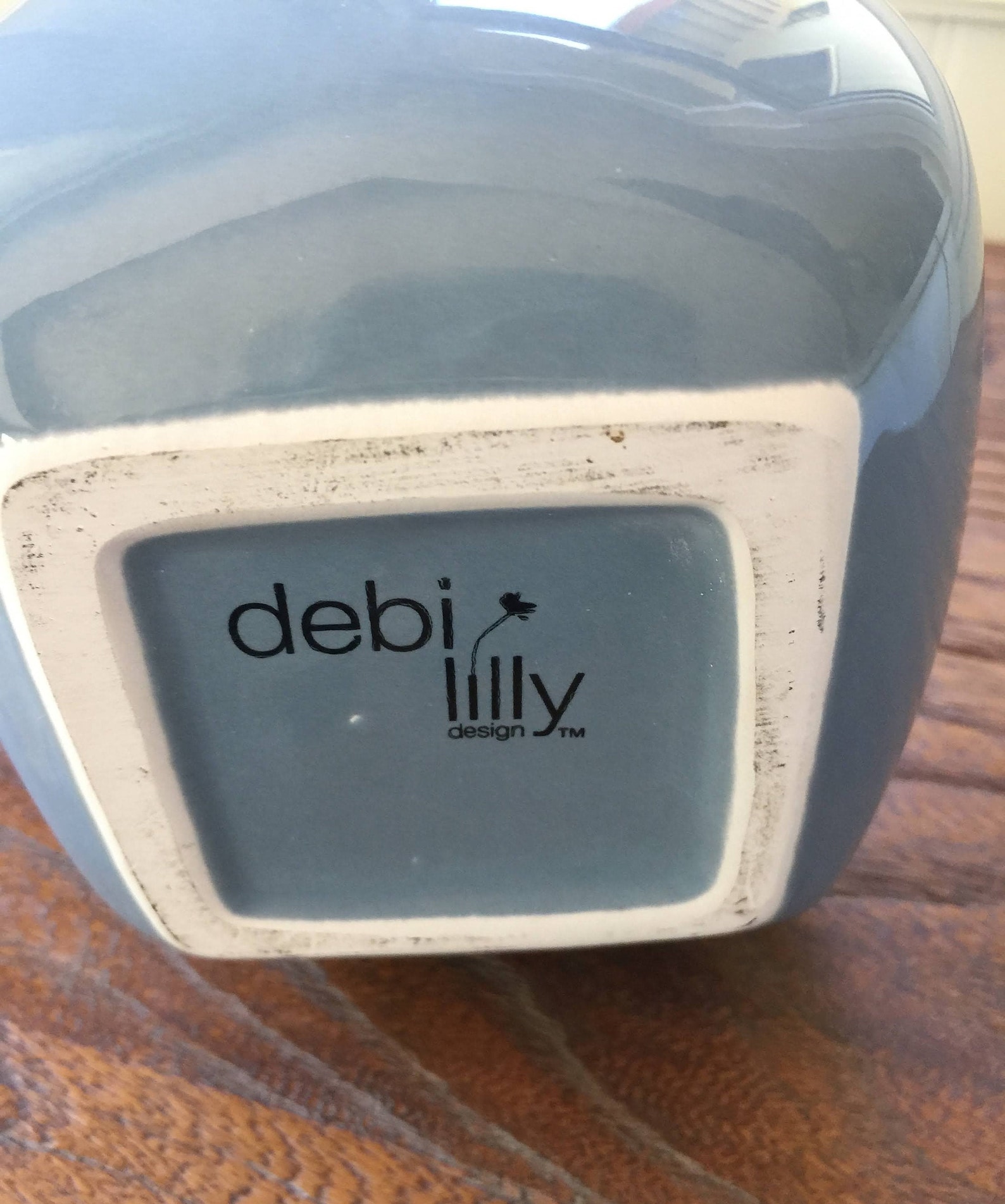 Vintage Debi Lilly Square Ceramic Vase Blue Grey Color. Etsy