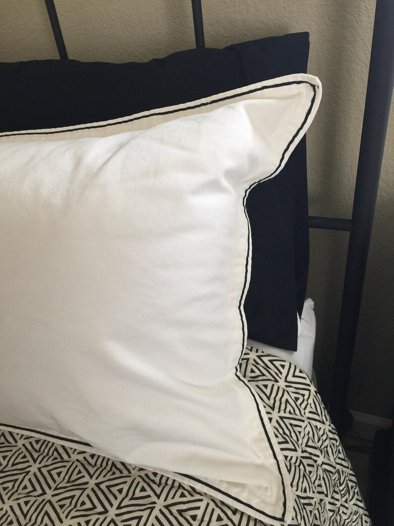 Vintage Ralph Lauren Charleston Bedding Pair Of King Sized White Pillow Shams Circa 1990s