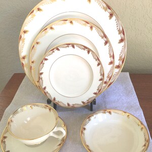 Vintage Lenox Porcelain China, Essex Pattern, Maroon (Smooth) Bread and Butter Plate - Circa 1950's. image 5