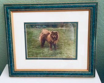 Vintage Wall Frame Green with Gold Leaf Trim and Accents. Double Mat for 7"x5" Photo.o