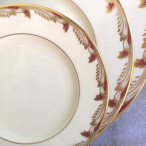 Vintage Lenox Porcelain China, Essex Pattern, Maroon (Smooth) Bread and Butter Plate - Circa 1950's. image 4