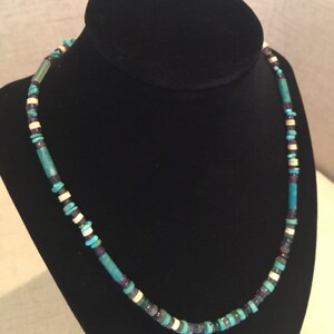 Vintage Turquoise and Mixed Beads Necklace.  19&quot; Length.  Ladies or Unisex.
