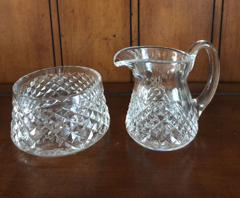 Vintage Waterford Cut Crystal Cream and Sugar Set Alana Etsy