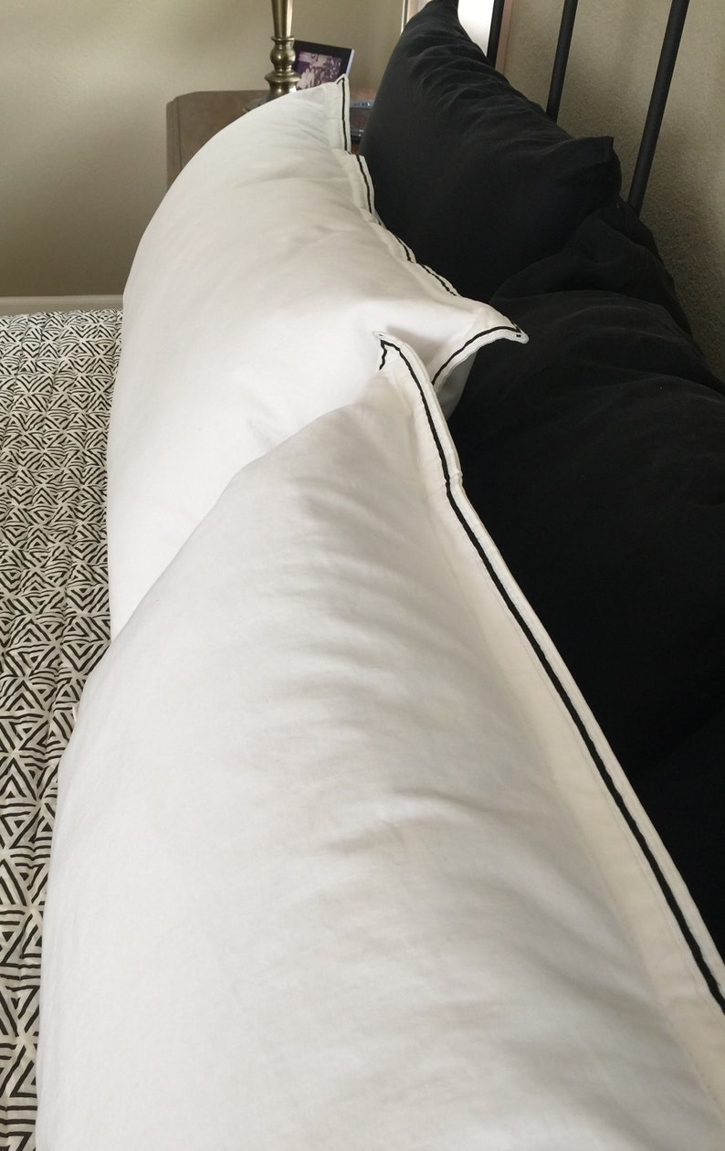 Vintage Ralph Lauren Charleston Bedding Pair Of King Sized White Pillow Shams Circa 1990s