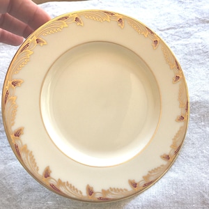 Vintage Lenox Porcelain China, Essex  Pattern, Maroon (Smooth) Bread and Butter Plate - Circa 1950&#39;s.