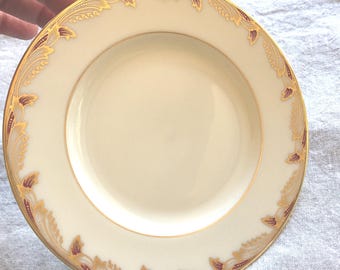 Vintage Lenox Porcelain China, Essex  Pattern, Maroon (Smooth) Bread and Butter Plate - Circa 1950's.
