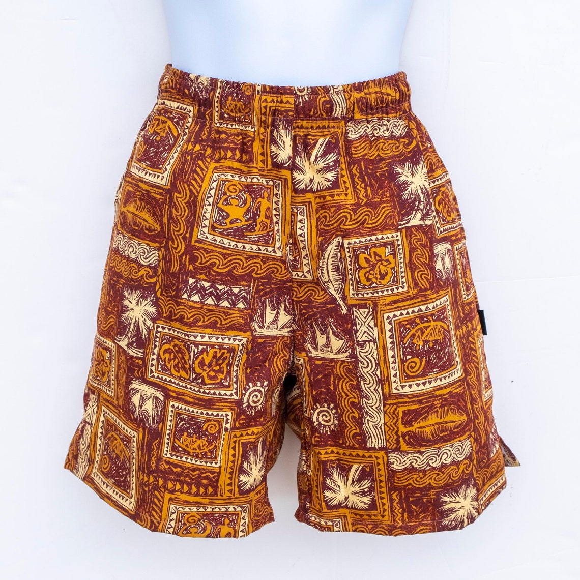 Mens Shorts Paniolo Style in Palaka and Aloha Fabrics | Etsy