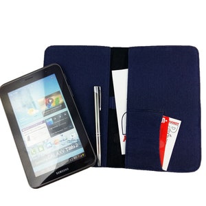 7 inch Tablethülle Protective case case bag made of felt for tablet ebook, Blue dark Blue image 1