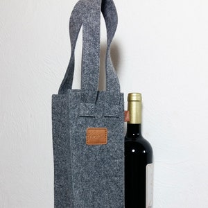 Gift bag bag for wine bag Filzdeko Grey