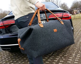 Borsa per bagaglio a mano Business Bag Weekender Borsa da viaggio a mano fatta a mano per airplane Flight Bag, nero