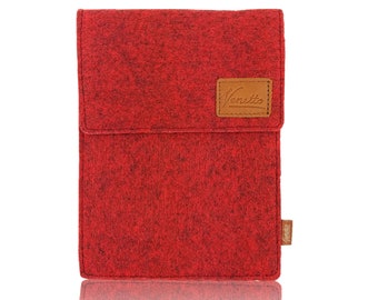 Cas pour les eBook reader manches en feutre avec Smartphone poche manchon affaire pochette pour Kindle, Tablet, rouge mix