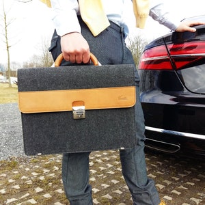 DIN A4 / 13 « ordinateur portable MacBook affaires sac bandoulière sac mallette mallette sac à main mens dames sac de feutre noir »