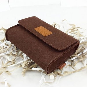 Borsa mini manica feltro borsa da toeletta borsa in feltro borsa feltro fatto di feltro per accessori, marrone