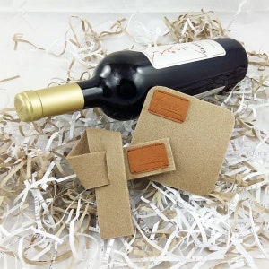 Wine cuff Drop catcher wine collar Tropfstopper with felt, beige image 1