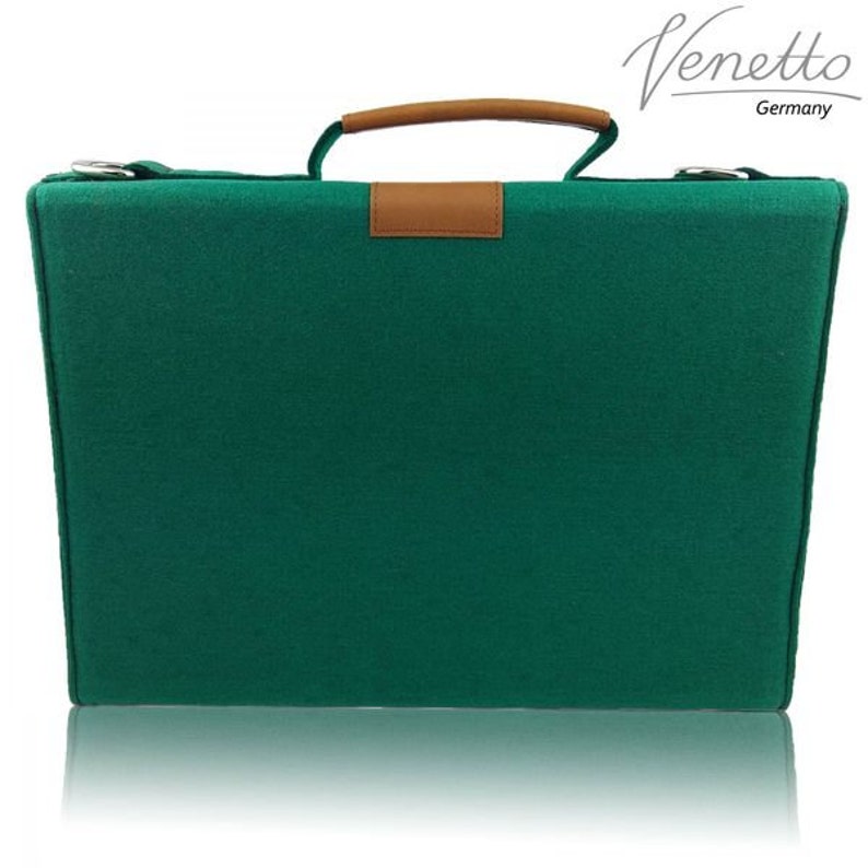 DIN A4 Business bag work bag handbag handbag office handbag 13 inch Laptop shoulder bag Ladies Green image 3