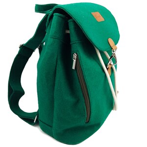 Venetto felt backpack bag backpack made of felt and leather elements very light, green image 10