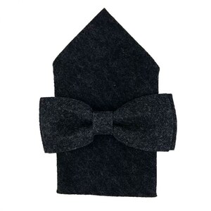 Men's bow fly bow fly made of felt with black and white cloth image 2