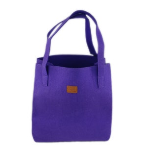 Bolso de bolso de las mujeres Shopper bolso bolso fieltro bolso de fieltro vegano bolso de fieltro con monedero señoras púrpura