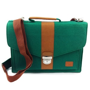 DIN A4 Business bag work bag handbag handbag office handbag 13 inch Laptop shoulder bag Ladies Green image 1